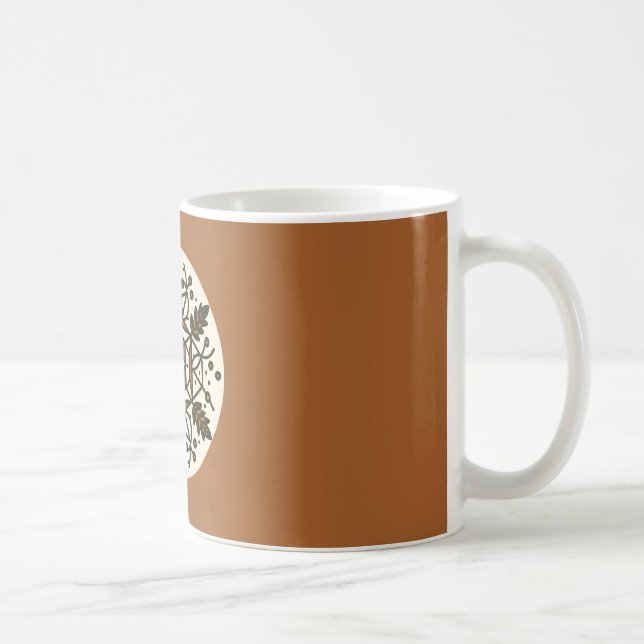 Simple Autumnal Coffee Mug | Brown & Tan Fall Mug (Right)