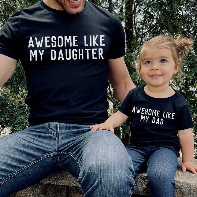Simple Awesome Like My Dad Father Child Matching T-Shirt (Creator Uploaded)