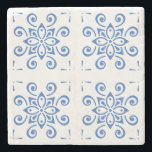 Simple Azulejo coaster<br><div class="desc">This contemporary blue & yellow azulejo (Portuguese tile) mug is sure to brighten your kitchen & day!</div>