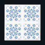 Simple Azulejo Magnet<br><div class="desc">This contemporary blue & white azulejo (Portuguese tile) magnet is sure to brighten your day!</div>