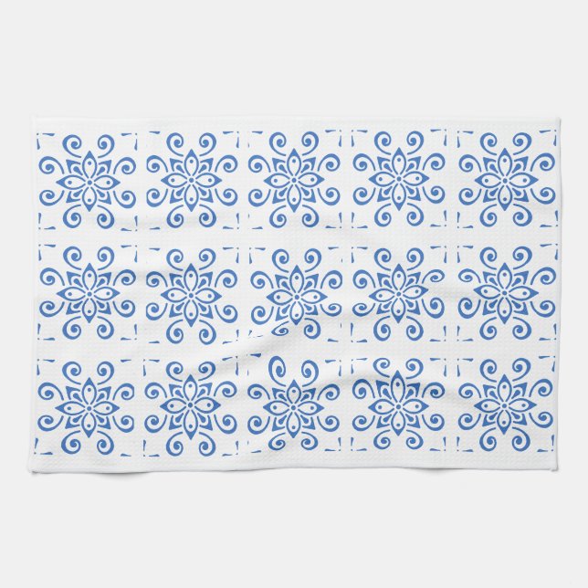 Simple Azulejo  Tea Towel (Horizontal)