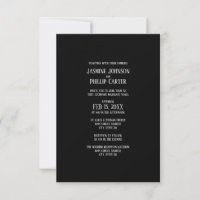 Simple B&G Design- 3x5 Wedding/Reception Invite
