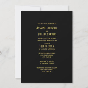 Simple B&G Design- Wedding/Reception Invitation