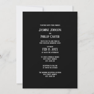 Simple B&W Design- Wedding/Reception Invitation