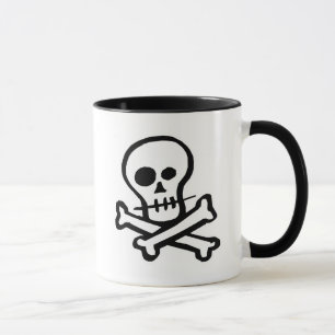 Simple B&W Skull & Crossbones Mug