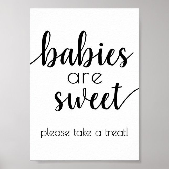Simple Babies are Sweet | Black Script Shower Sign (Front)