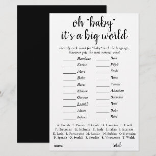 Simple Baby Around the World Black Script Quiz