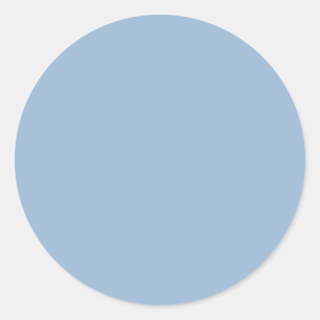 Simple Baby Blue Solid Colour Classic Round Sticker (Front)