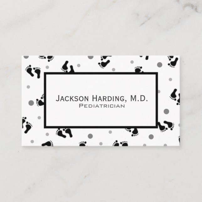Simple Baby Feet Paediatrics Business Card (Front)