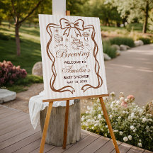 Simple Baby Is Brewing Doodle Coffee Baby Shower