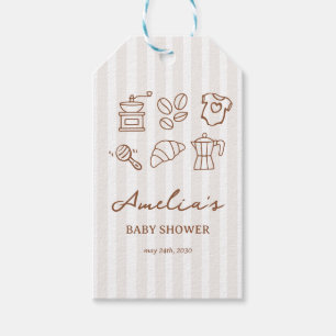 Simple Baby Is Brewing Doodle Coffee Baby Shower Gift Tags