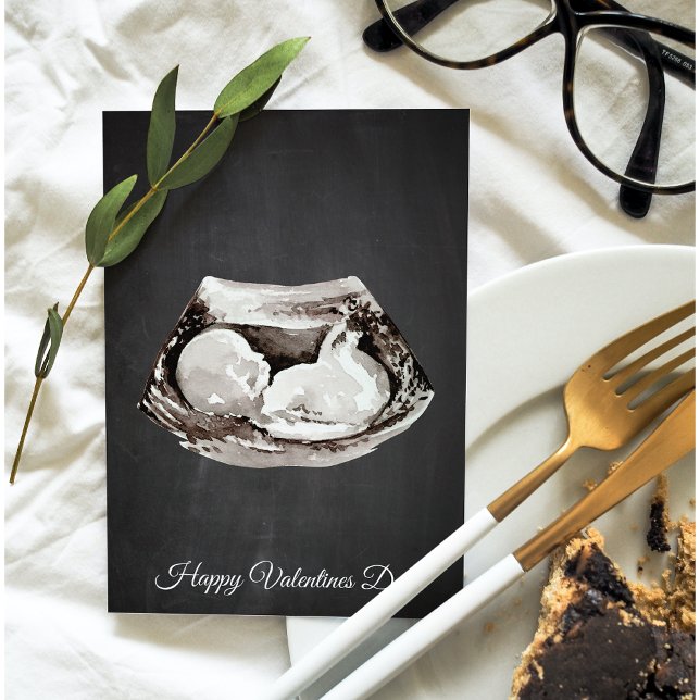 Simple Baby Is Coming Happy Valentines Day Gift Holiday Card (Creator Uploaded)
