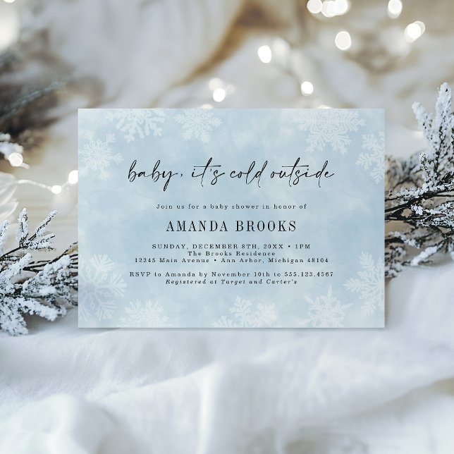 Simple Baby It's Cold Outside Winter Baby Shower Invitation (Creator Uploaded)