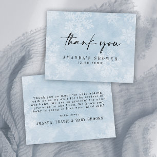 Simple Baby It's Cold Outside Winter Shower Flat Thank You Card