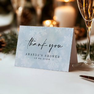 Simple Baby It's Cold Outside Winter Shower Folded Thank You Card