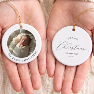 Simple Baby Photo First Christmas Ceramic Tree Decoration