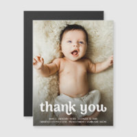 Simple baby photo Modern typography thank you