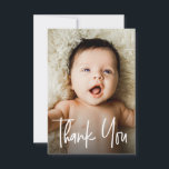 Simple Baby Photo Thank you Script Baby shower Announcement<br><div class="desc">Send heartfelt gratitude with these Simple Baby Photo Thank You Script Baby Shower Note Cards. Easily personalise with your baby’s photo and a short thank you message in elegant script typography. Perfect for expressing appreciation to guests after your baby shower or birth celebration.</div>