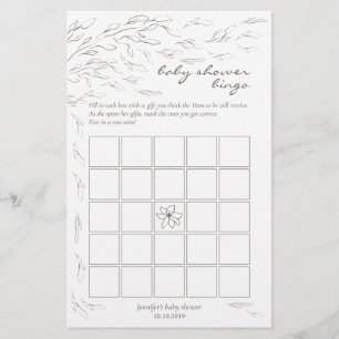 Simple Baby Shower Bingo Game Idea