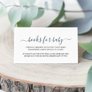 Simple Baby Shower Book for Baby Enclosure Card