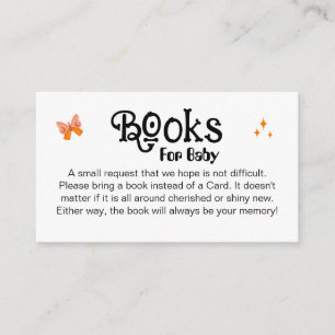 Simple Baby Shower Book Request Black Calligraphy Enclosure Card
