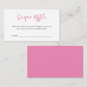 Simple Baby Shower Diaper Raffle Enclosure  Card
