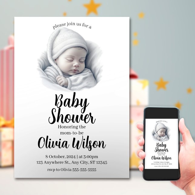 Simple Baby Shower Digital Invitation (Creator Uploaded)