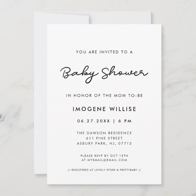 Simple Baby shower Invitation (Front)