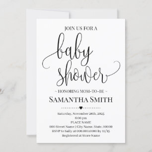 Simple Baby Shower Modern Minimalist mum to be Invitation