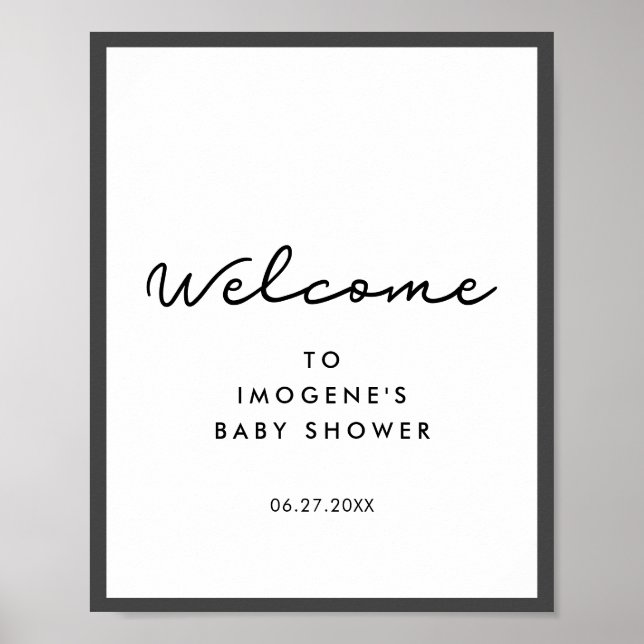 Simple Baby shower Welcome Poster (Front)