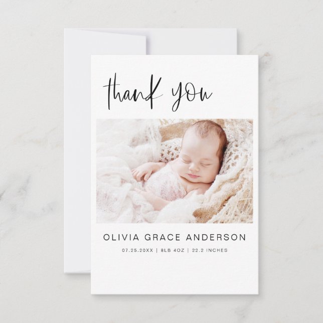 Simple Baby Thank You Photo Collage Modern Invitat Invitation (Front)