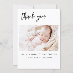 Simple Baby Thank You Photo Collage Modern Invitation