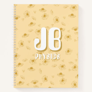 Simple baby yellow Notebook with initials 