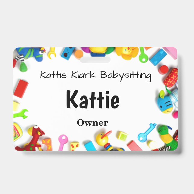 Simple Babysitting ID Badge (Front)