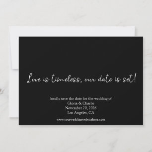 Simple Back and White Love is Timeless Photo Save The Date