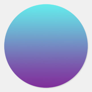 Simple Background Gradient Turquoise Blue Purple Classic Round Sticker