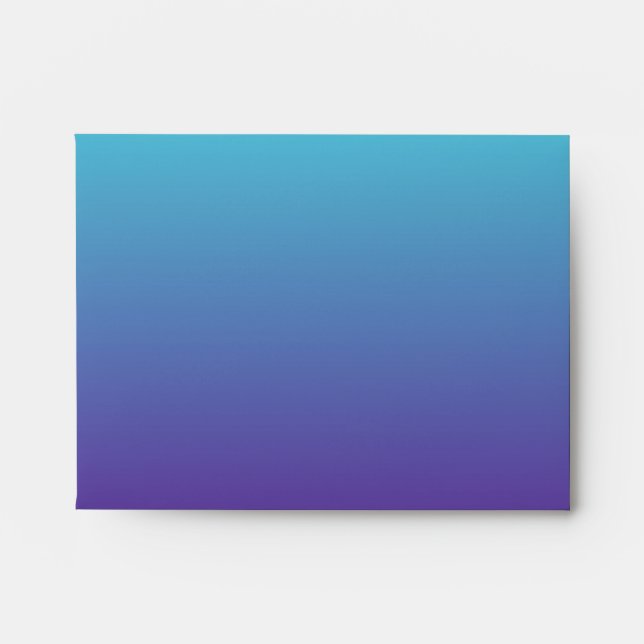 Simple Background Gradient Turquoise Blue Purple Envelopes (Front)