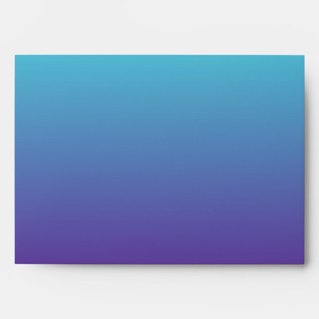 Simple Background Gradient Turquoise Blue Purple Envelopes (Front)