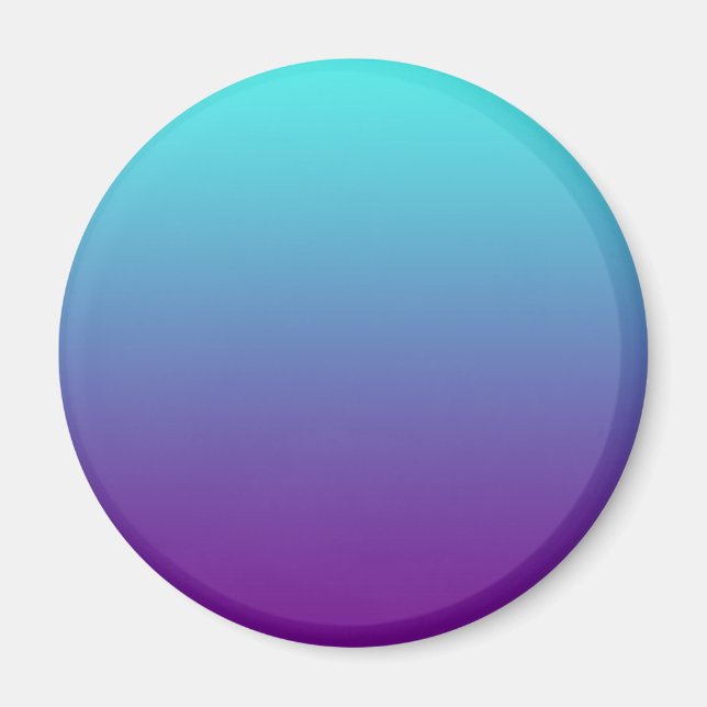 Simple Background Gradient Turquoise Blue Purple Magnet (Front)