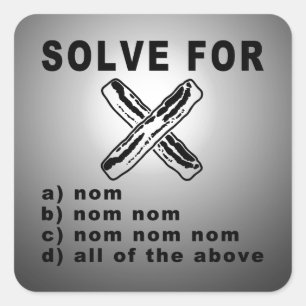 Simple Bacon Math Square Sticker