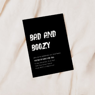 Simple Bad and Boozy Party Invitation