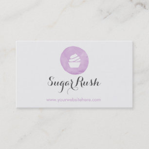 Simple Bakery and Catering Purple Icing Business Card