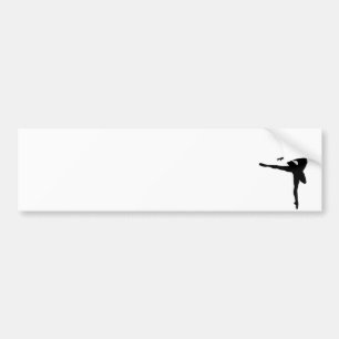 Simple Ballet Black White Ballerina Bumper Sticker