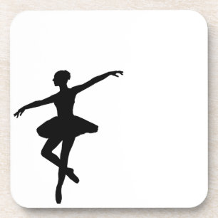Simple Ballet Black White Ballerina Coaster