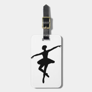 Simple Ballet Black White Ballerina Luggage Tag