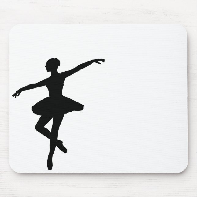 Simple Ballet Black White Ballerina Mouse Pad (Front)