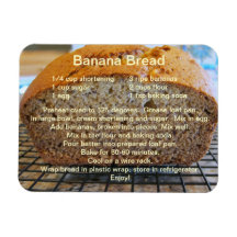 Simple Banana Bread Recipe on a Magnet