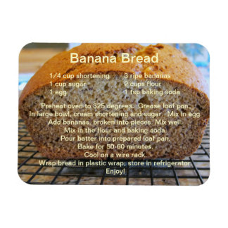 Simple Banana Bread Recipe on a Magnet