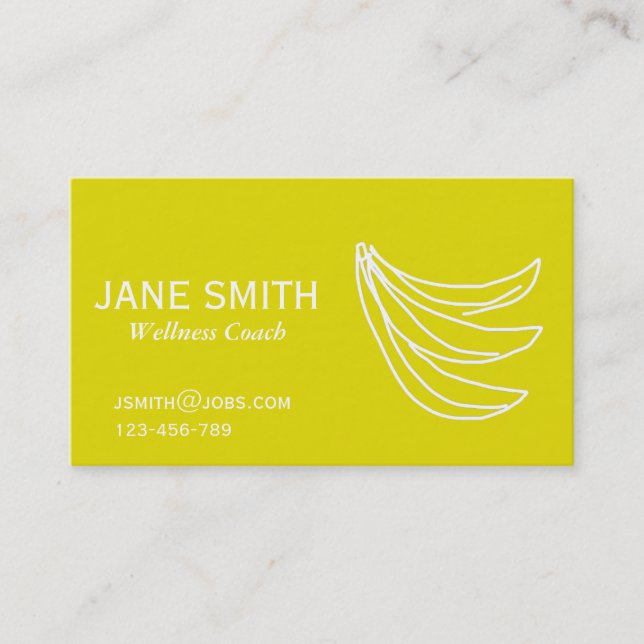 Simple banana yellow wellness coach business card (Front)