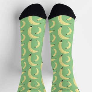 Simple Bananas Fruit Market Pattern Green Socks
